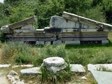 Pediment ruins, Temple of Seraphis, Miletus, Anatolia, Turkey, 3rd century BC (1999). Creator: Unknown