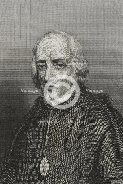 Pedro Calderón de la Barca, (1600-1681), Baroque Spanish writer of the Golden Age..., 1856.  Creator: Charles Geoffroy.