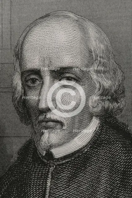 Pedro Calderón de la Barca, (1600-1681), Baroque Spanish writer of the Golden Age and Knight...1856. Creator: Charles Geoffroy.