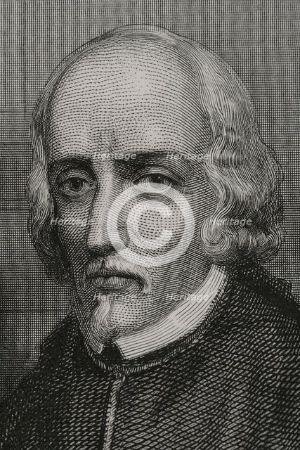 Pedro Calderón de la Barca, (1600-1681), Baroque Spanish writer of the Golden Age and Knight...1856. Creator: Charles Geoffroy.