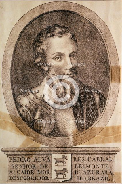 Pedro Alvares Cabral, lord of Belmonte (1460-1526), ??Portuguese navigator who discovered Brazil.…