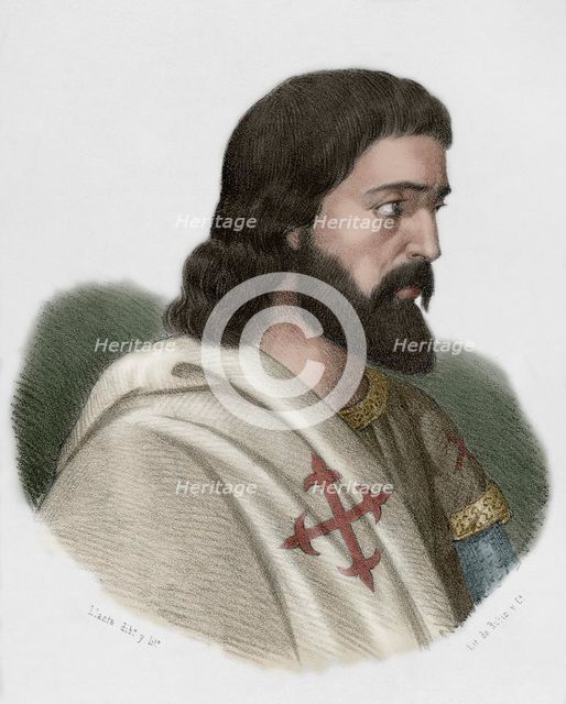 Pedro Alfonso de Carvajal, (d1312), Castilian knight and commander of the Order of Calatrava, 1869. Creator: Santiago Llanta.