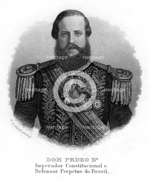 Pedro II of Brazil, Emperor of Brazil, 19th century.Artist: R H Klumb