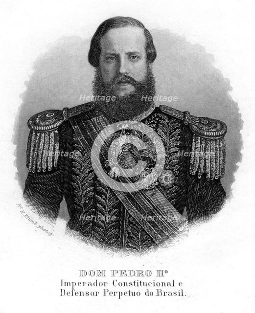 Pedro II of Brazil, Emperor of Brazil, 19th century.Artist: R H Klumb