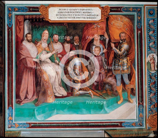 Pedro Luis Farnese announces to Pope Paul III the constitution of the imperial army to fight the …