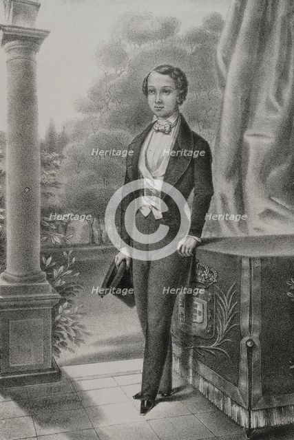 Pedro V of Portugal, (1837-1861), so-called the Hopeful, 1854.  Creator: J.J. Martinez.