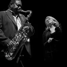 Pee Wee Ellis and Clare Teal, 2015. Artist: Alan John Ainsworth