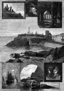 Peel and Peel Castle, Isle of Man, 1881. Creator: William James Palmer