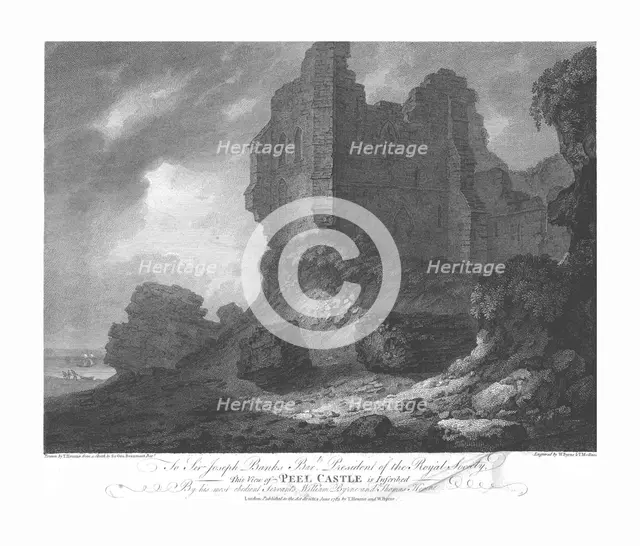 Peel Castle, 1783. Creators: Thomas Hearne, William Byrne, Thomas Medland.