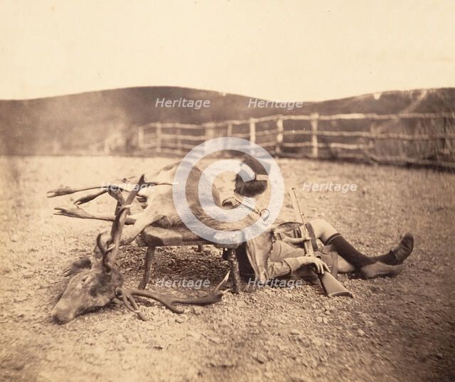 [Peel Ross with Hunting Trophies], ca. 1856-1859. Creator: Horatio Ross.