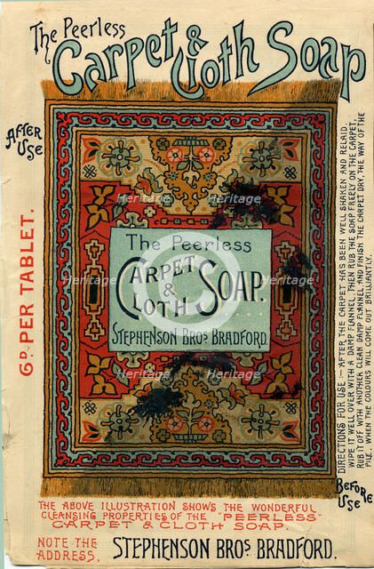 Peerless Carpet & Cloth Soap, 19th century. Artist: Unknown