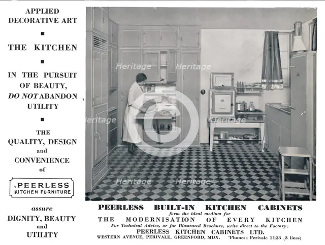 'Peerless Built-In Kitchen Cabinets', 1935. Artist: Unknown.