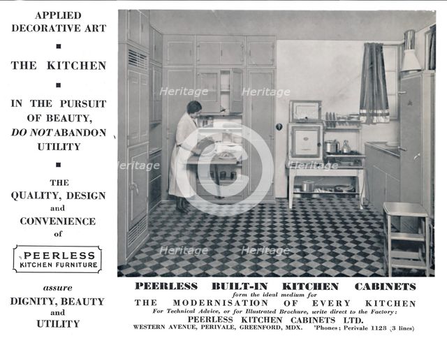 'Peerless Built-In Kitchen Cabinets', 1935. Artist: Unknown.