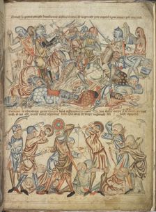 Peers and commoners fighting, c1320-1330. Creator: Unknown