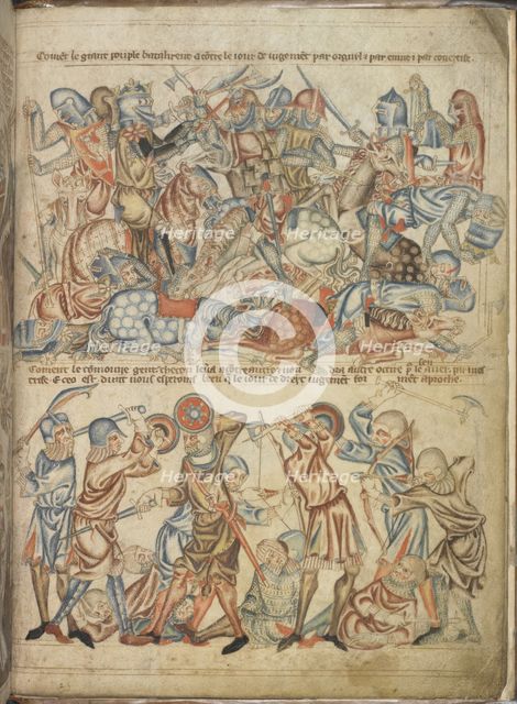 Peers and commoners fighting, c1320-1330. Creator: Unknown.