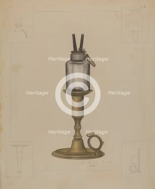 Peg Lamp, c. 1937. Creator: Samuel O. Klein.