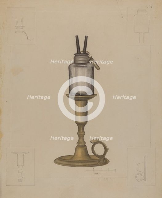 Peg Lamp, c. 1937. Creator: Samuel O. Klein.