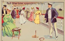 Peg quoits on board a Red Star Line passenger ship, 1907. Creator: Unknown