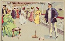 Peg quoits on board a Red Star Line passenger ship, 1907. Creator: Unknown