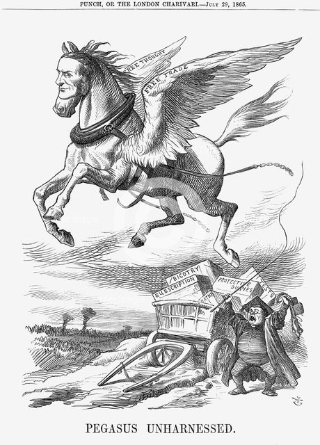 'Pegasus Unharnessed', 1865. Creator: John Tenniel.