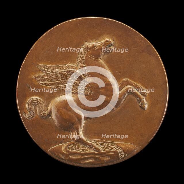 Pegasus on the Fountain Hippocrene [reverse], 1537/1547. Creator: Benvenuto Cellini.