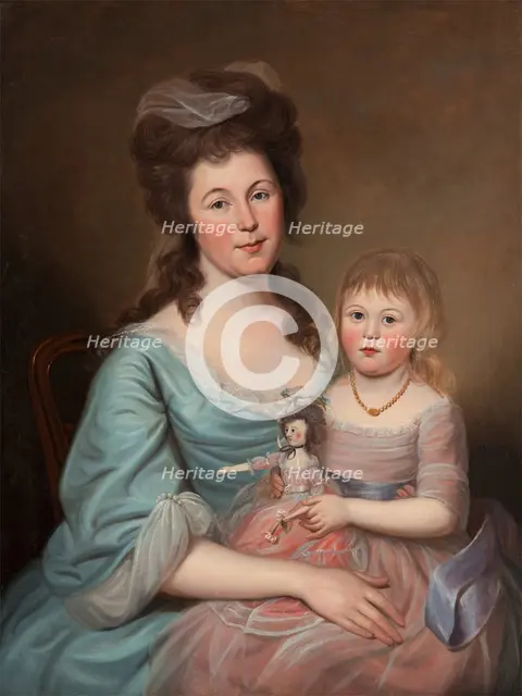 Peggy Sanderson Hughes and her Daughter, c1788-1789. Creator: Charles Willson Peale.