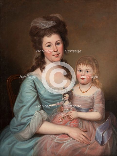 Peggy Sanderson Hughes and her Daughter, c1788-1789. Creator: Charles Willson Peale.