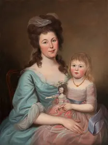 Peggy Sanderson Hughes and her Daughter, c1788-1789. Creator: Charles Willson Peale