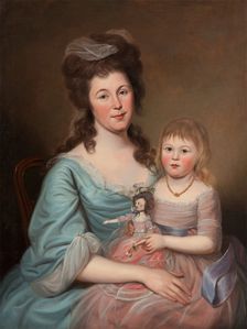 Peggy Sanderson Hughes and her Daughter, c1788-1789. Creator: Charles Willson Peale