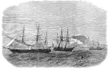 Pekin, one of the European-Chinese Squadron, leaving Chefoo, Shantung, 1864. Creator: Unknown