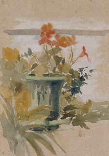 Pelargoniums on the Terrace, 1890-1899. Creator: Albert Edelfelt