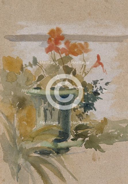Pelargoniums on the Terrace, 1890-1899. Creator: Albert Edelfelt.