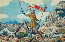 Pelayo, Don (- 737), King of Asturias from 718 to 73, battle of Covadonga, Pelayo king's troops d…