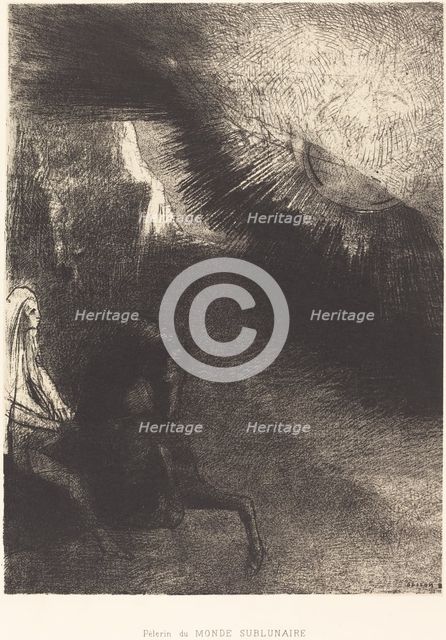 Pélerin du monde sublunaire (Pilgrim of the sublunary world), 1891. Creator: Odilon Redon.