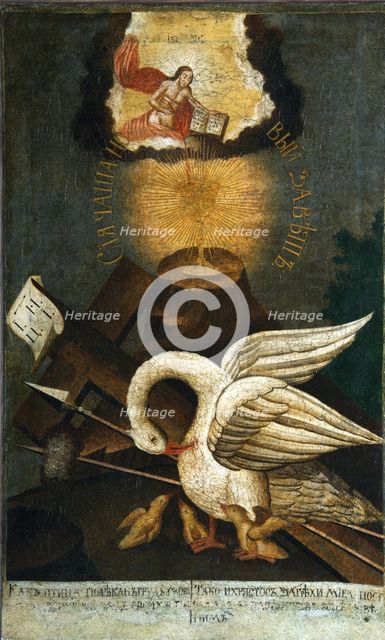 Pelican, Early 19th cen.. Artist: Russian icon  
