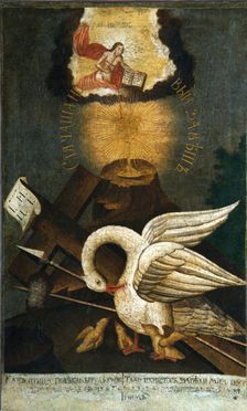 Pelican, early 19th century. Creator: Russian icon