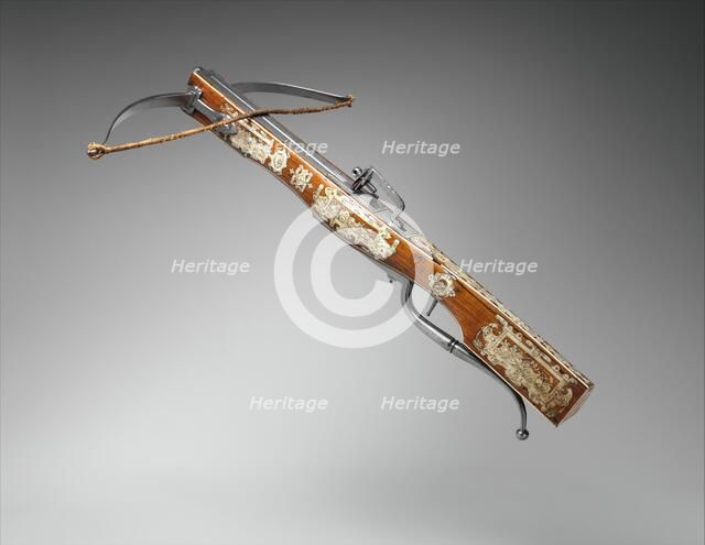 Pellet and Bolt Crossbow Combined with a Wheel-Lock Gun, Central European, c1570-1600. Creator: Unknown.