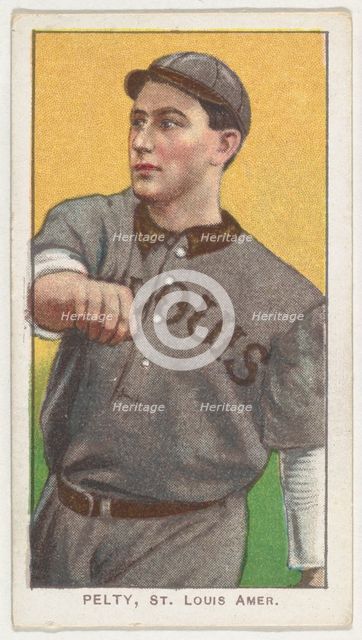 Pelty, St. Louis, American League, from the White Border series (T206) for the American..., 1909-11. Creator: American Tobacco Company.