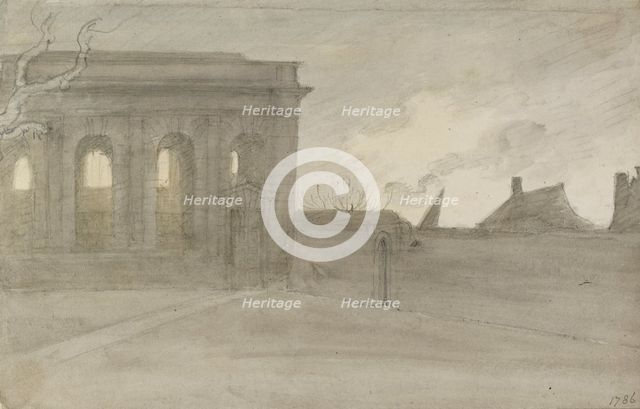 Pembroke College. Oxon., 9 November 1786. Artist: John Baptist Malchair.