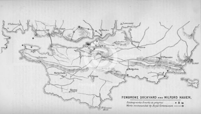 Pembroke Dockyard and Milford Haven, 1884. Artist: Unknown