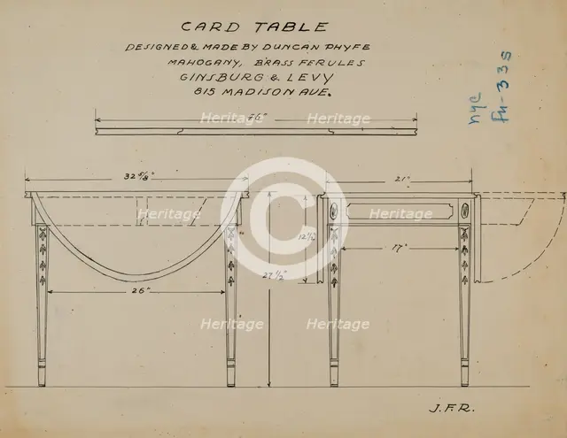 Pembroke Table, 1935/1942. Creator: J.F. Rust.