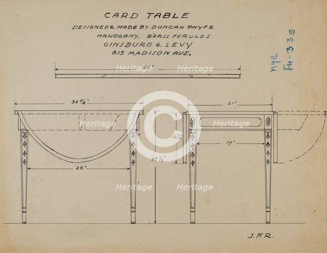 Pembroke Table, 1935/1942. Creator: J.F. Rust.