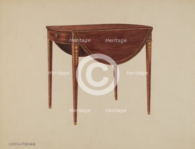 Pembroke Table, c. 1937. Creator: Ulrich Fischer.