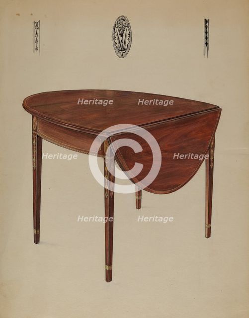Pembroke Table (Drop Leaf), 1935/1942. Creator: Bernard Gussow.