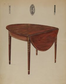Pembroke Table (Drop Leaf), 1935/1942. Creator: Bernard Gussow