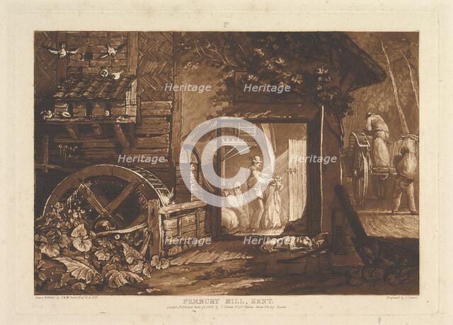 Pembury Mill, Kent (Liber Studiorum, part III, plate 12), June 10, 1808. Creator: JMW Turner.