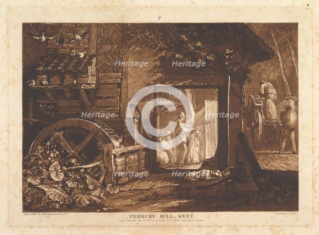 Pembury Mill, Kent (Liber Studiorum, part III, plate 12), June 10, 1808. Creator: JMW Turner.