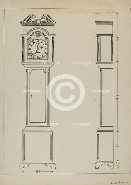 Pen and ink on paper, c. 1936. Creator: Ernest A Towers Jr.