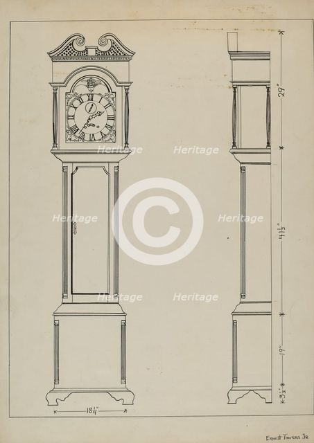 Pen and ink on paper, c. 1936. Creator: Ernest A Towers Jr.