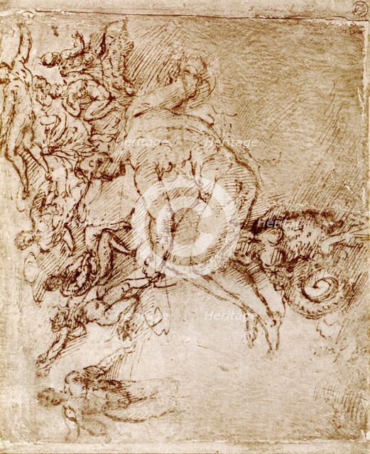 Pen and ink sketches by Leonardo De Vinci, 1913.Artist: Leonardo da Vinci